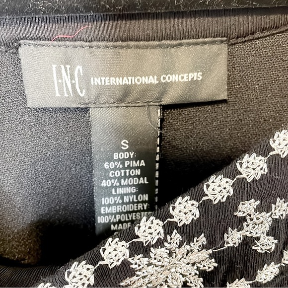 I.N.C | Black Embroidered Sleeveless Mini Dress - Picture 4 of 9